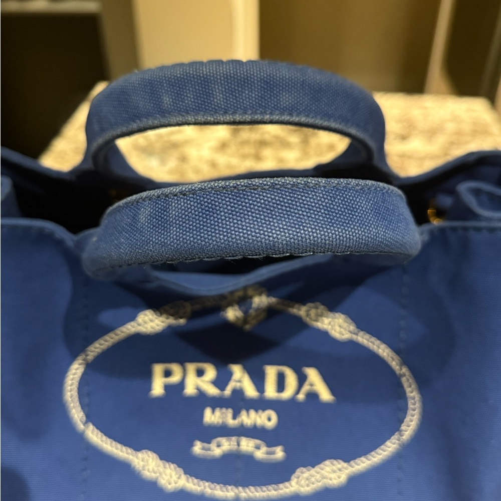 Pristine Prada Canapa Tote in Cobalto (blue) - Picture 2 of 13